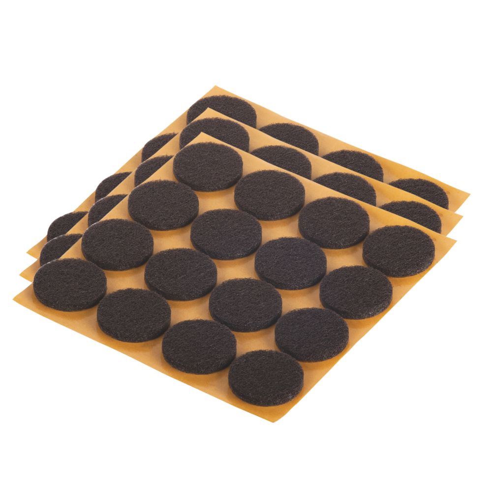 Fix O Moll Brown Round Self Adhesive Felt Gliders 22mm x 22mm 48