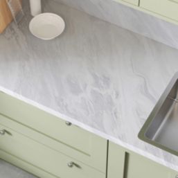 Wilsonart Matt Grey Marble Effect Laminate Upstand 3000mm x 100mm x 20mm