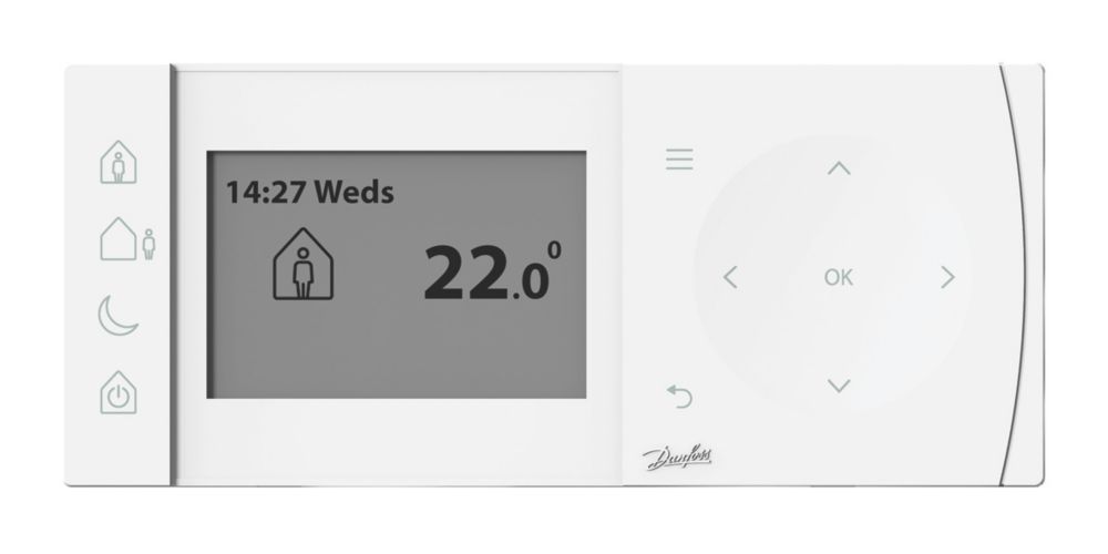 Danfoss TPOne 1-Channel Wireless Programmable Room Thermostat u0026 Receiver -  Screwfix