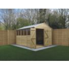 Forest Beckwood 8' x 11' 6" (Nominal) Apex Shiplap Timber Shed with Base & Assembly