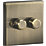 Knightsbridge  2-Gang 2-Way LED Intelligent Dimmer Switch  Antique Brass