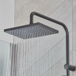 Hansgrohe Vernis Shape Showerpipe 230 HP Rear-Fed Exposed Matt Black Thermostatic Mixer Shower Kit