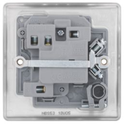 British General Nexus Metal 13A Switched Fused Spur & Flex Outlet with LED Brushed Steel
