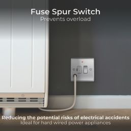 British General Nexus Metal 13A Switched Fused Spur & Flex Outlet with LED Brushed Steel