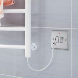 British General Nexus Metal 13A Switched Fused Spur & Flex Outlet with LED Brushed Steel