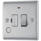 British General Nexus Metal 13A Switched Fused Spur & Flex Outlet with LED Brushed Steel