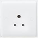 Knightsbridge Curved Edge 5A 1-Gang Unswitched Plug Socket White