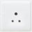Knightsbridge Curved Edge 5A 1-Gang Unswitched Plug Socket White