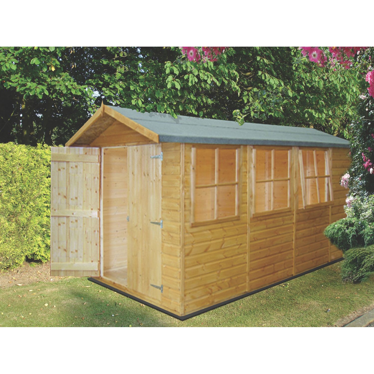 Shire Jersey 6' 6" x 13' (Nominal) Apex Shiplap T&G Timber Shed (68450)