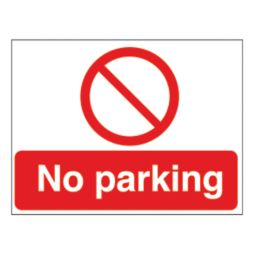 Essentials  "No Parking" Sign & Stanchion Frame 450mm x 600mm 2 Pieces