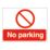 Essentials  "No Parking" Sign & Stanchion Frame 450mm x 600mm 2 Pieces