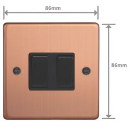 Varilight  10A 2-Gang 2-Way Light Switch  Brushed Copper