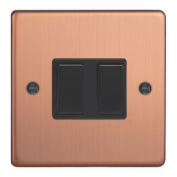 Varilight  10A 2-Gang 2-Way Light Switch  Brushed Copper