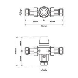 Flomasta  Thermostatic Mixing Valve 15mm