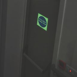Photoluminescent "Fire Door Keep Shut" Sign 100mm x 100mm