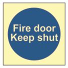 Essentials  Photoluminescent "Fire Door Keep Shut" Sign 100mm x 100mm