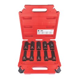 Milwaukee SHOCKWAVE 1/2 Drive Impact Deep Socket Set 10 Pieces - Screwfix