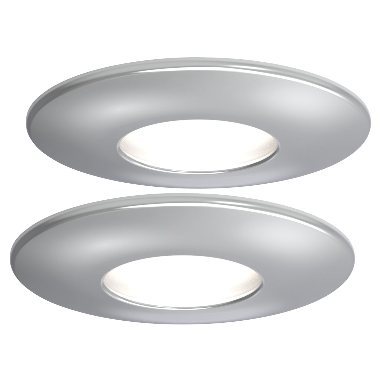 4lite Fixed Fire Rated LED Smart Downlights Chrome 5W 440lm 2 Pack (684GR)