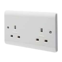 Crabtree Instinct 13A 2-Gang Unswitched Socket White