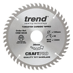 Trend CraftPro Aluminium/Plastic Circular Saw Blade 165mm x 20mm 48T