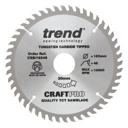 Trend CraftPro Aluminium/Plastic Circular Saw Blade 165mm x 20mm 48T
