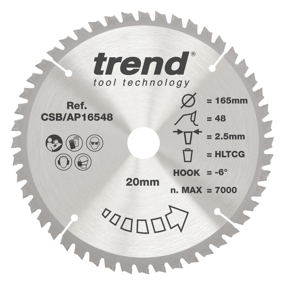 Trend CSB/AP14042 Circular Saw Blade - 140mm, 20mm Bore, 42 Teeth, For Aluminium & Plastic