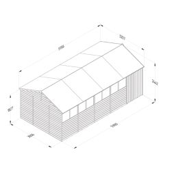 Forest Beckwood 19' 6" x 10' (Nominal) Reverse Apex Shiplap Timber Shed