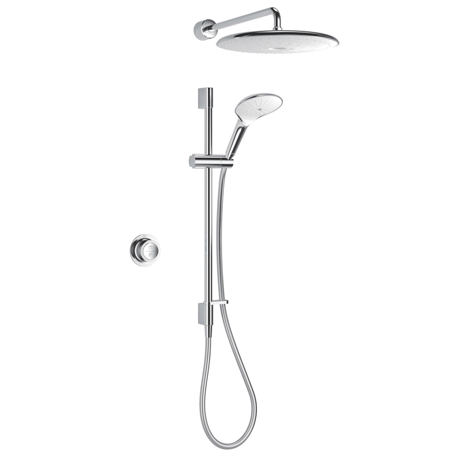 Mira Mode Maxim Gravity-Pumped Rear-Fed Chrome Thermostatic Digital Mixer Shower (684RV)