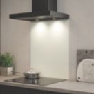 Splashback  White Self-Adhesive Glass Kitchen Splashback 600mm x 750mm x 6mm