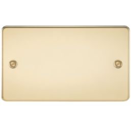 Knightsbridge  2-Gang Blanking Plate Polished Brass