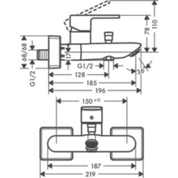 Hansgrohe Vernis Shape Chrome 110mm Wall Mounted Single Control Manual Shower Mixer Tap