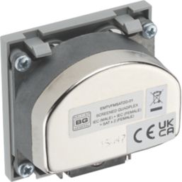 British General  Quadruplex Modular TV & Satellite Socket Grey