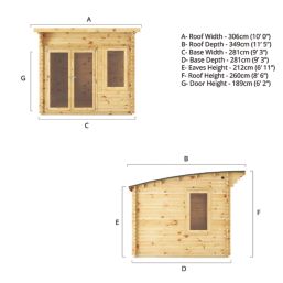 Mercia Helios Curved Roof 9' x 9' (Nominal) Arched Timber Log Cabin