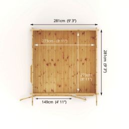 Mercia Helios Curved Roof 9' x 9' (Nominal) Arched Timber Log Cabin