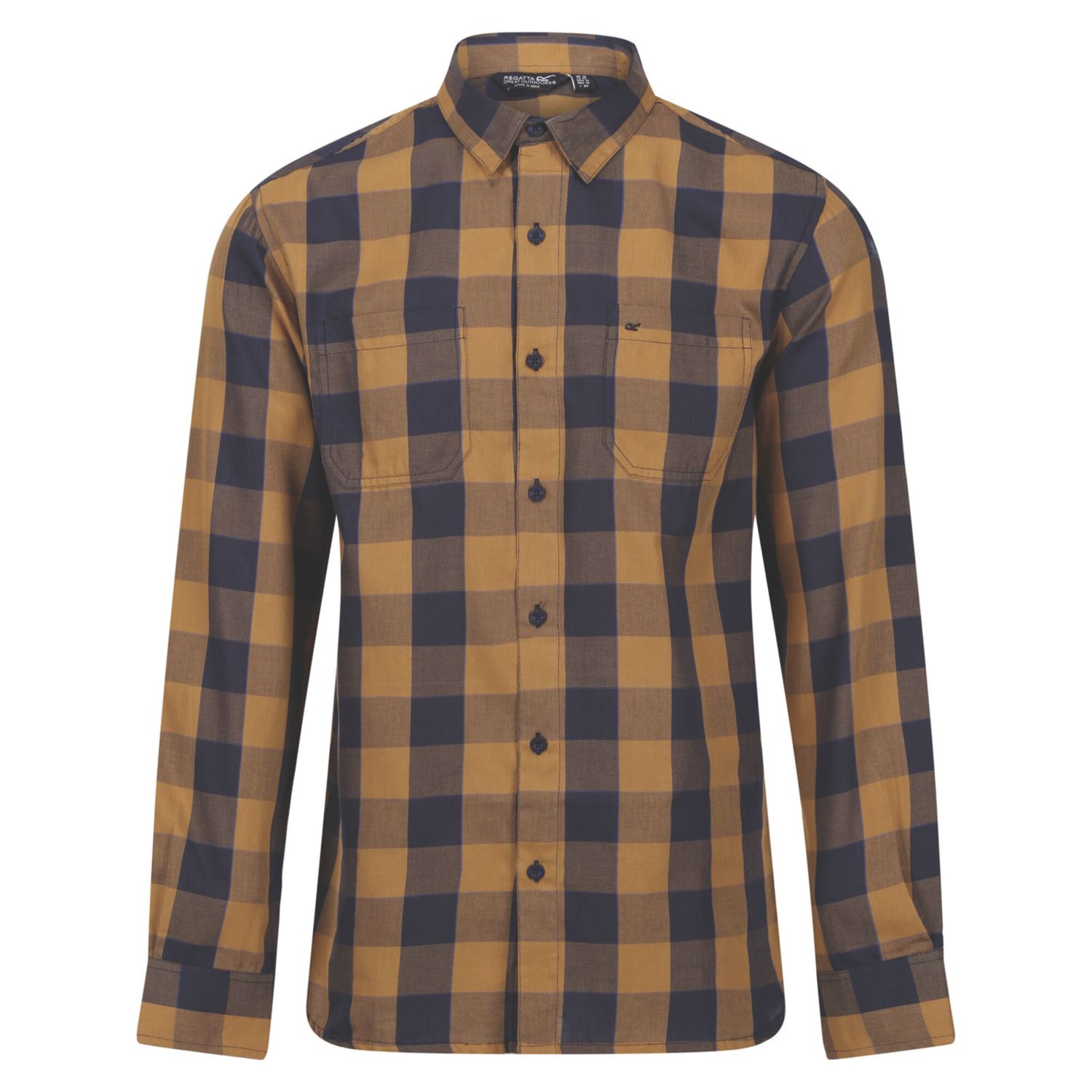 Regatta Lance Shirt Navy/Brown Medium 44" Chest (684YT)