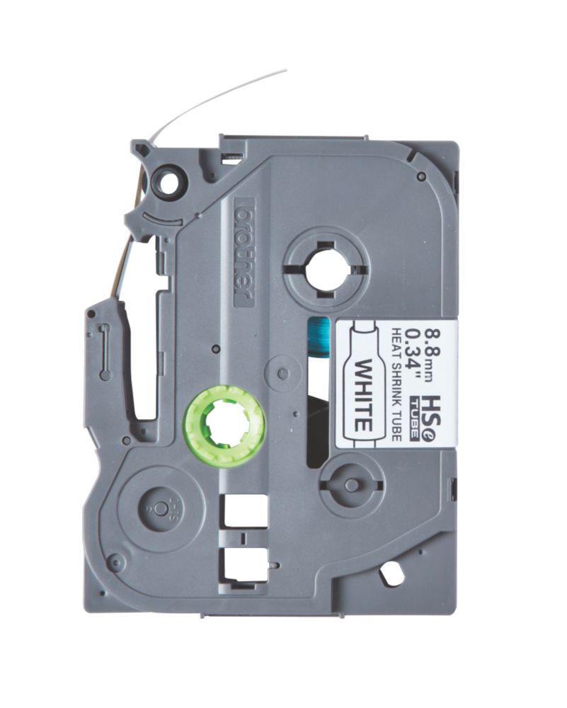 Brother HSE221 Black on White Heat Shrink Tubing 8.8mm x 1.5m Screwfix