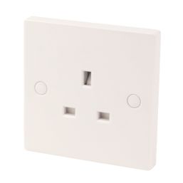 Essentials  13A 1-Gang Unswitched Plug Socket White