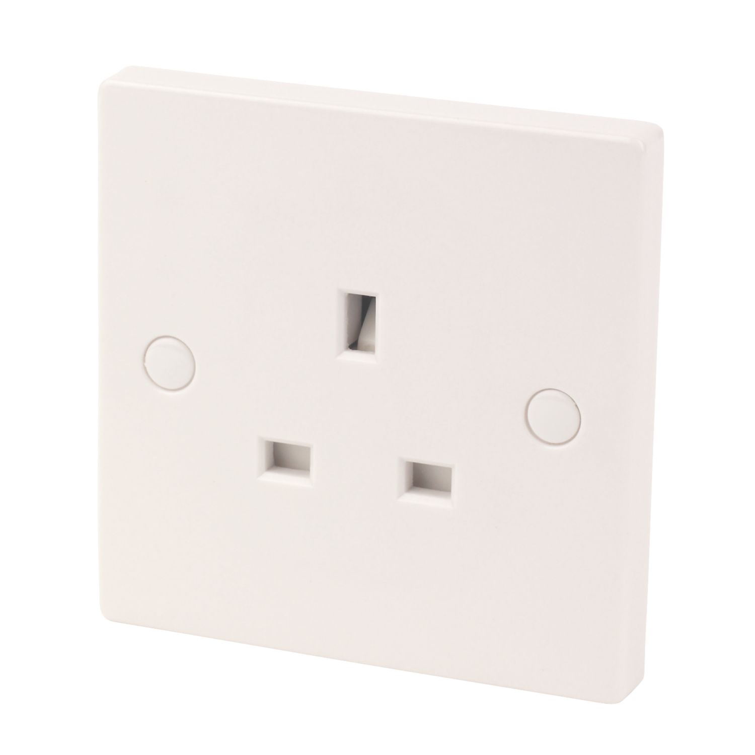 Essentials 13A 1-Gang Unswitched Plug Socket White (6856D)
