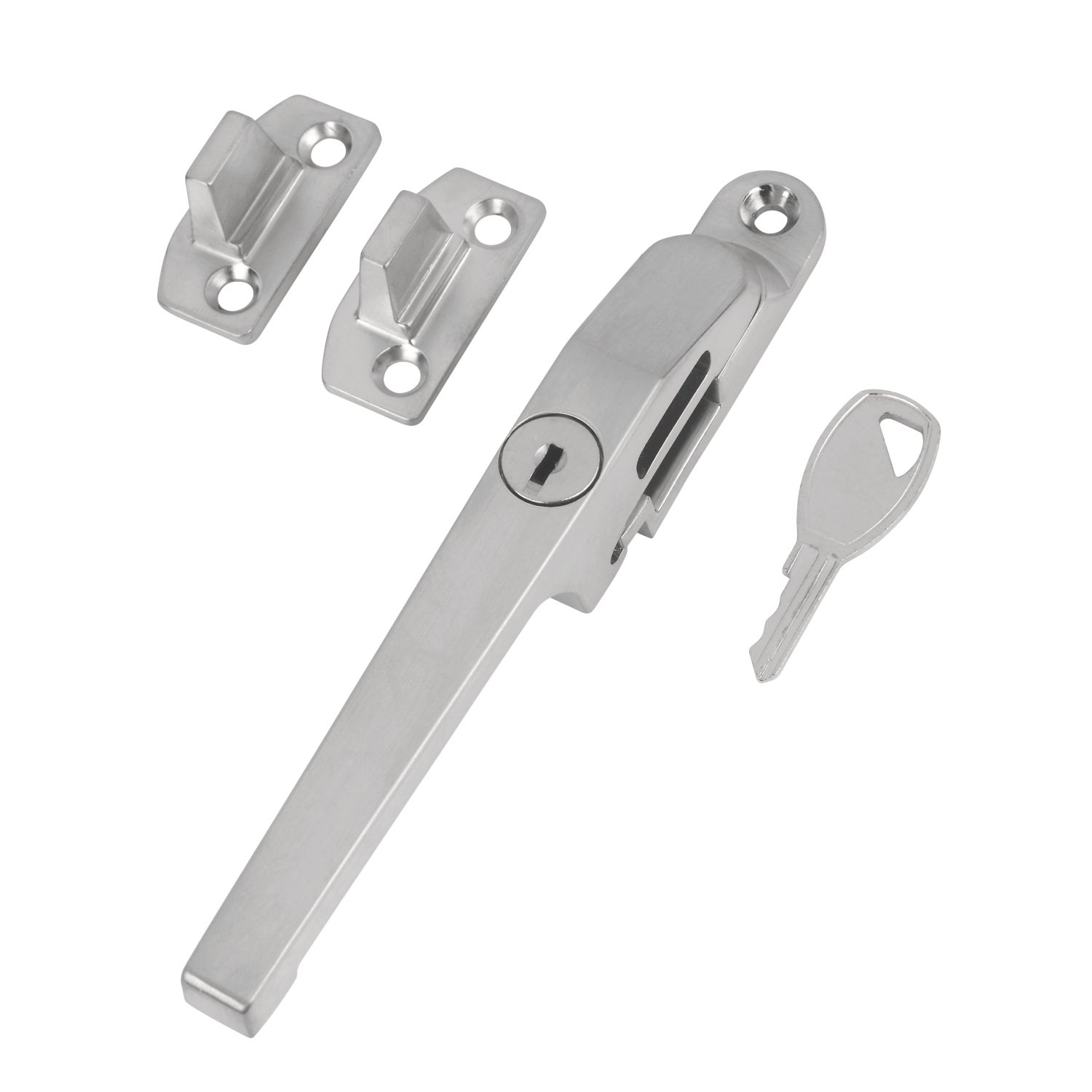 Smith & Locke Left or Right-Handed Modern Locking Casement Fastener Satin Chrome (6857R)