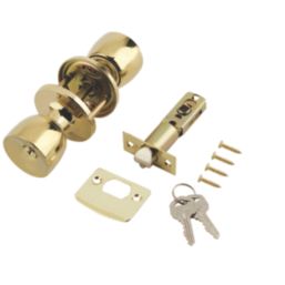 ERA  Ball Mortice Knob Set Polished Brass 67mm