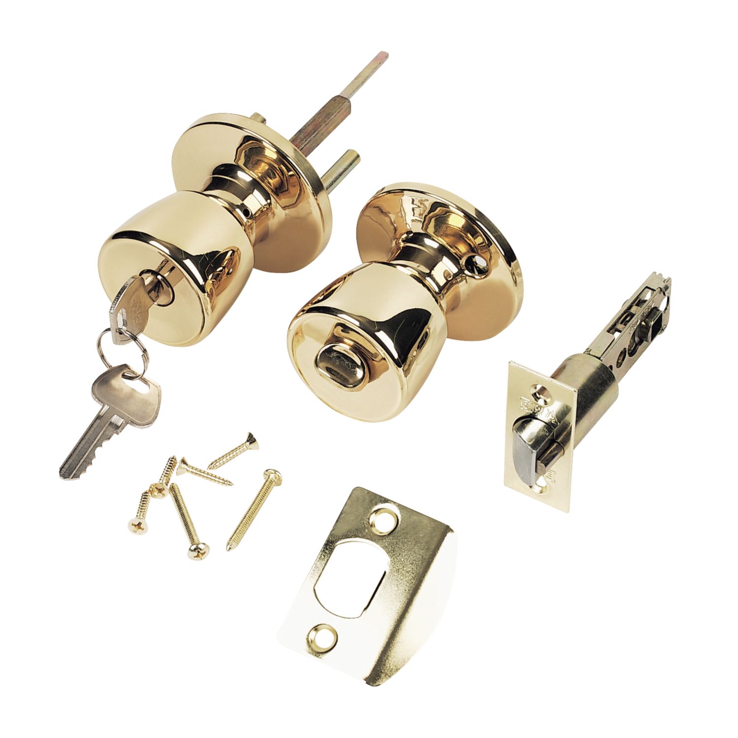 ERA Ball Mortice Knob Set Polished Brass 67mm (68592)