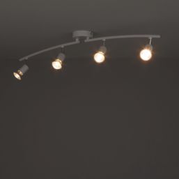 Essentials Sasha Bar 4 Light Spotlight White Screwfix