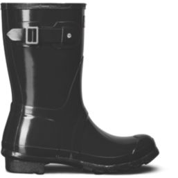 Hunter Original Short Gloss Size 4 Womens Black Non Safety Wellies