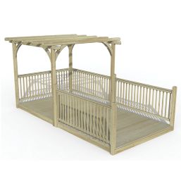 Forest Ultima 16' x 8' (Nominal) Flat Pergola & Decking Kit with 4 x Balustrades (4 Posts)