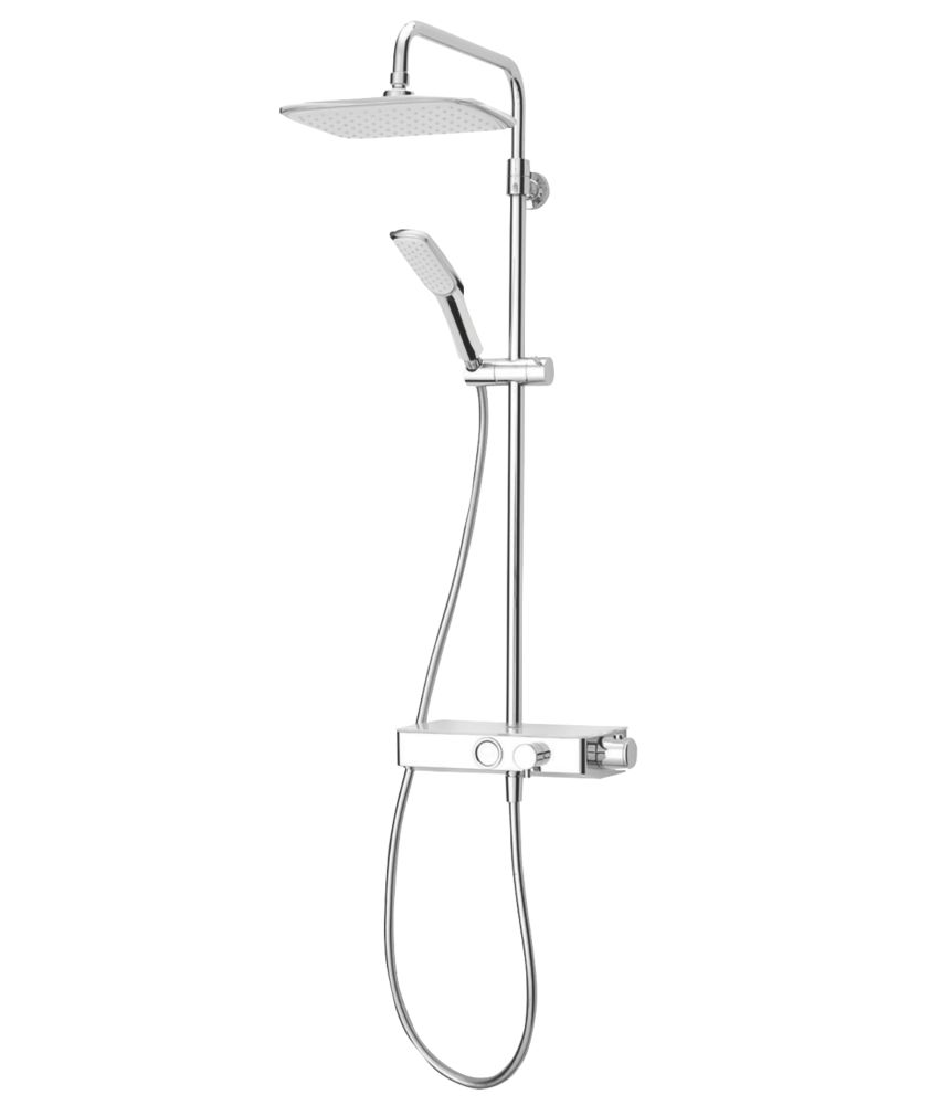 Triton  HP/Combi Flexible Exposed Chrome Thermostatic Push Button Mixer Shower with Diverter