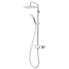 Triton  HP/Combi Flexible Exposed Chrome Thermostatic Push Button Mixer Shower with Diverter
