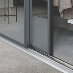 Spacepro Classic 2-Door Sliding Wardrobe Door Kit Graphite Frame Mirror Panel 1793mm x 2260mm