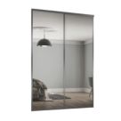 Spacepro Classic 2-Door Sliding Wardrobe Door Kit Graphite Frame Mirror Panel 1793mm x 2260mm