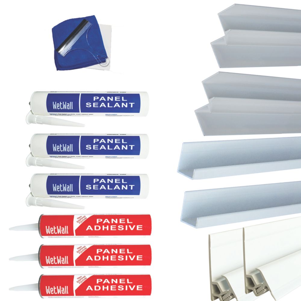 Splashwall Warm tan 3 sided Wall panel kit (L)2420mm (W)1200mm - 3