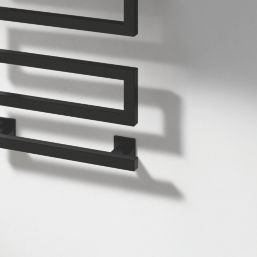 Reina 510mm x 500mm 324BTU Black Flat Electric Towel Radiator